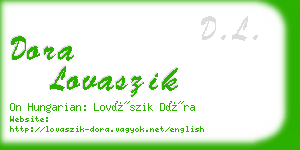 dora lovaszik business card